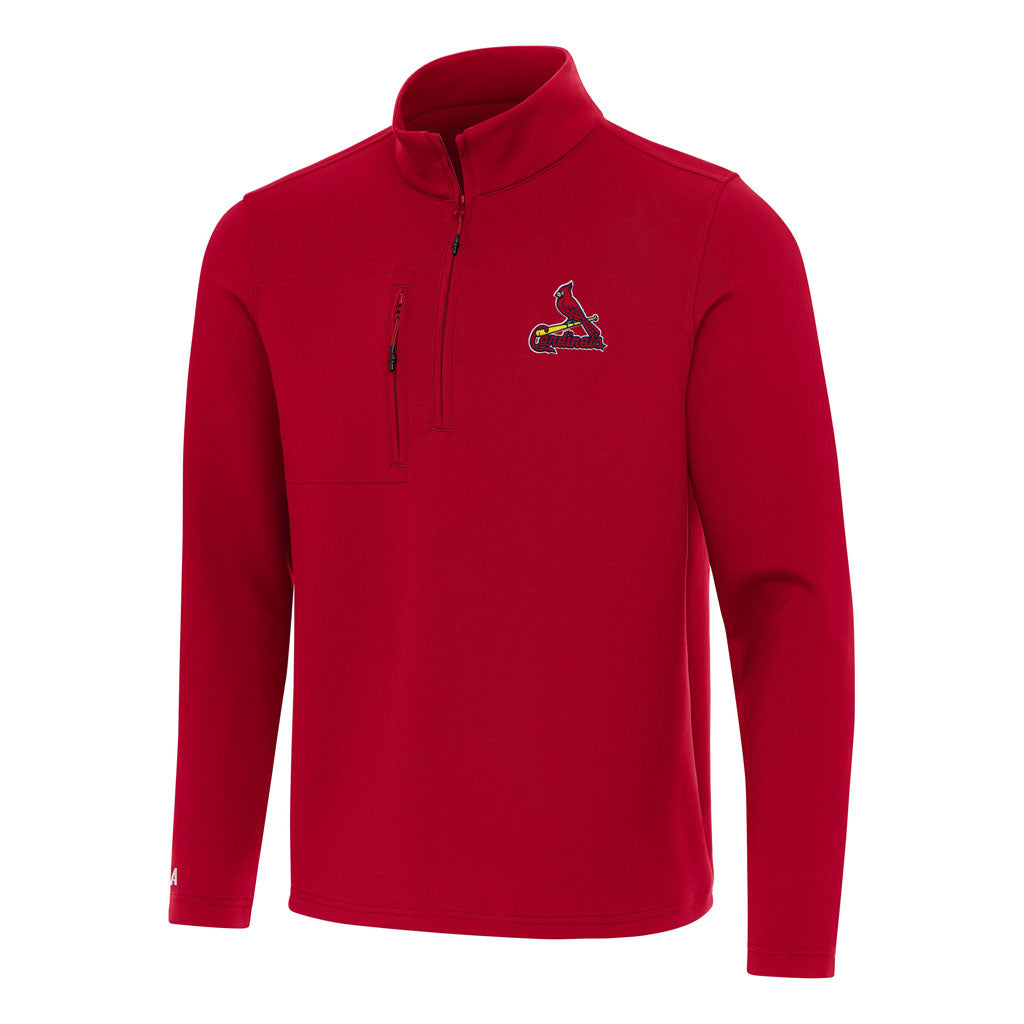 MLB St. Louis Cardinals Antigua Insider 1/4 Zip Pullover Jacket - Red