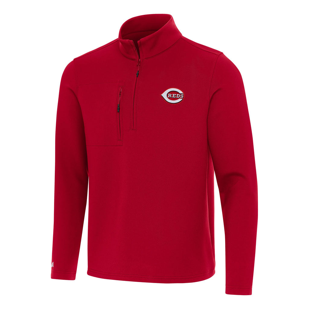 MLB Cincinnati Reds Antigua Insider 1/4 Zip Pullover Jacket - Red