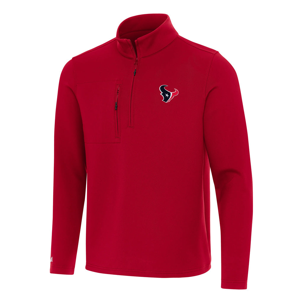 NFL Houston Texans Antigua Insider 1/4 Zip Pullover Jacket - Red