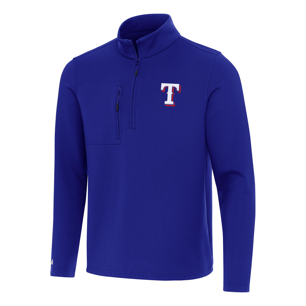 MLB Texas Rangers Antigua Insider 1/4 Zip Pullover Jacket - Blue