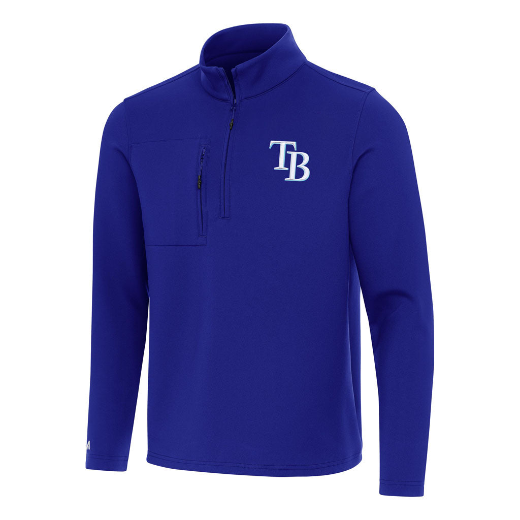 MLB Tampa Bay Rays Antigua Insider 1/4 Zip Pullover Jacket - Blue