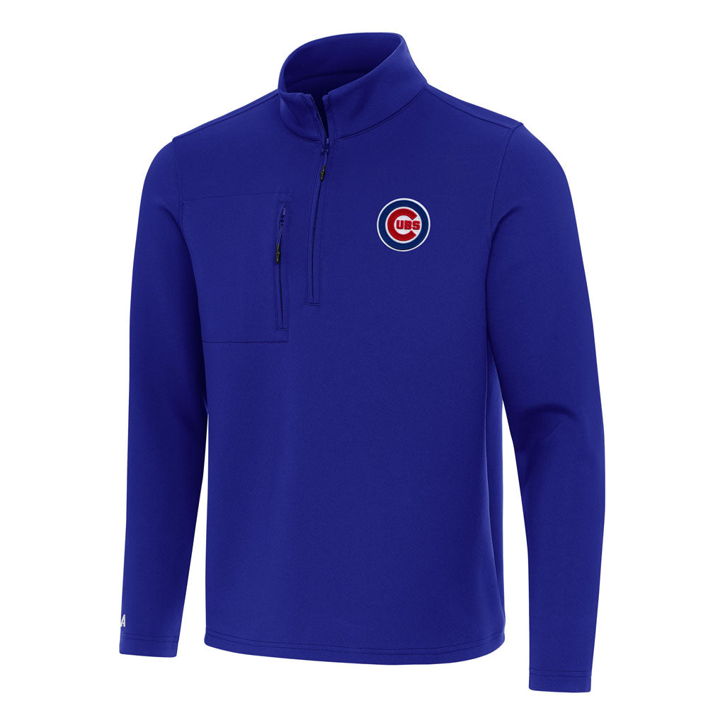 MLB Chicago Cubs Antigua Insider 1/4 Zip Pullover Jacket - Blue