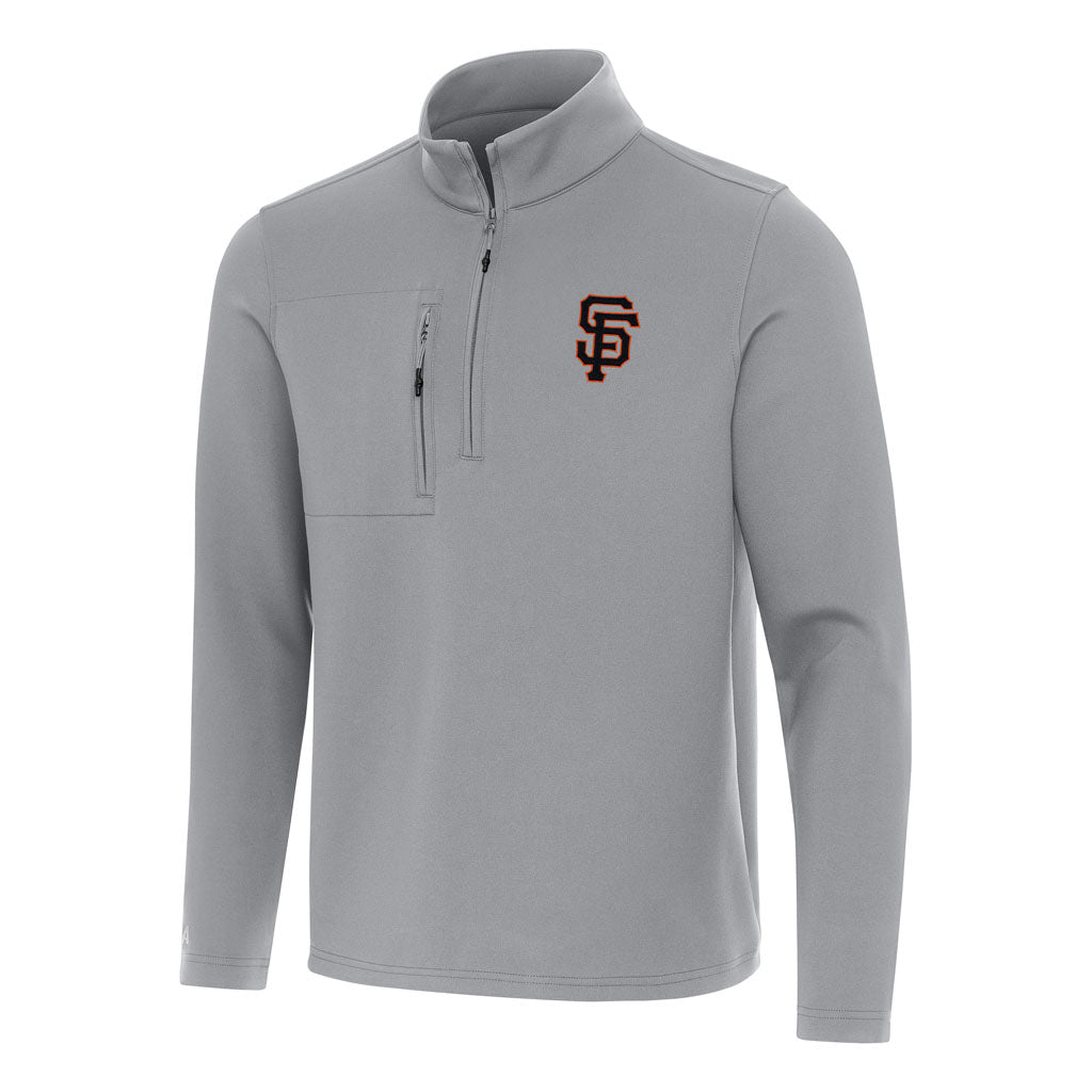 MLB San Francisco Giants Antigua Insider 1/4 Zip Pullover Jacket - Gray
