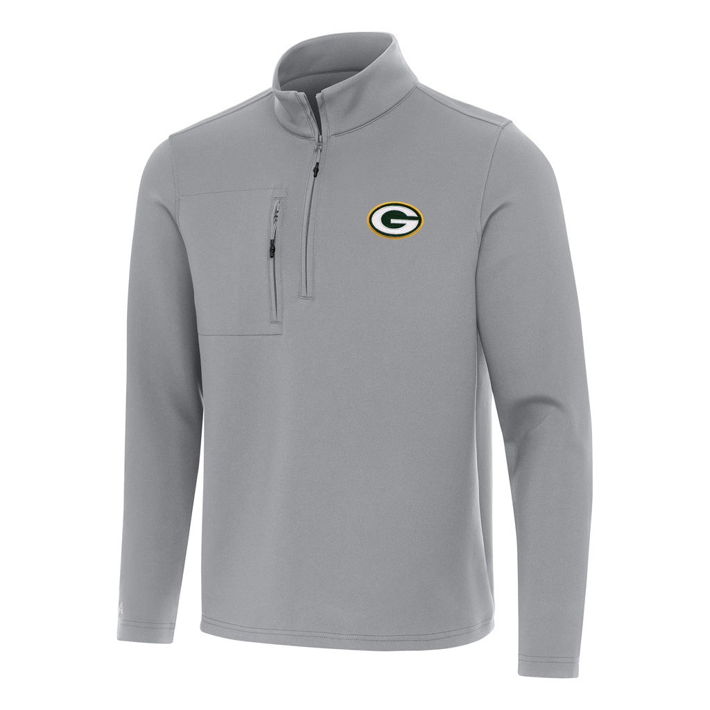 NFL Green Bay Packers Antigua Insider 1/4 Zip Pullover Jacket - Gray