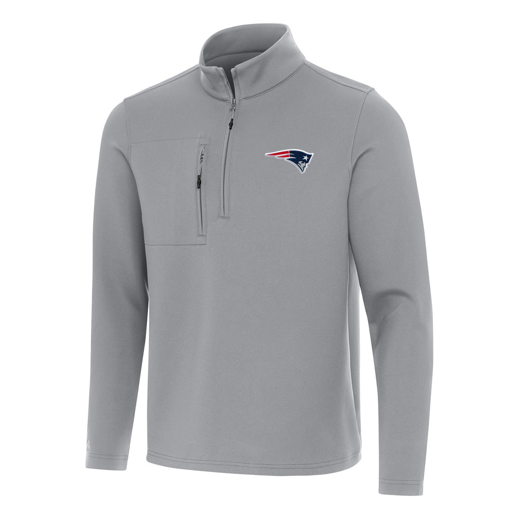 NFL New England Patriots Antigua Insider 1/4 Zip Pullover Jacket - Gray