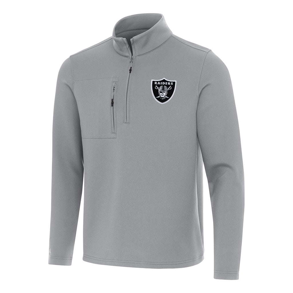 NFL Las Vegas Raiders Antigua Insider 1/4 Zip Pullover Jacket - Gray