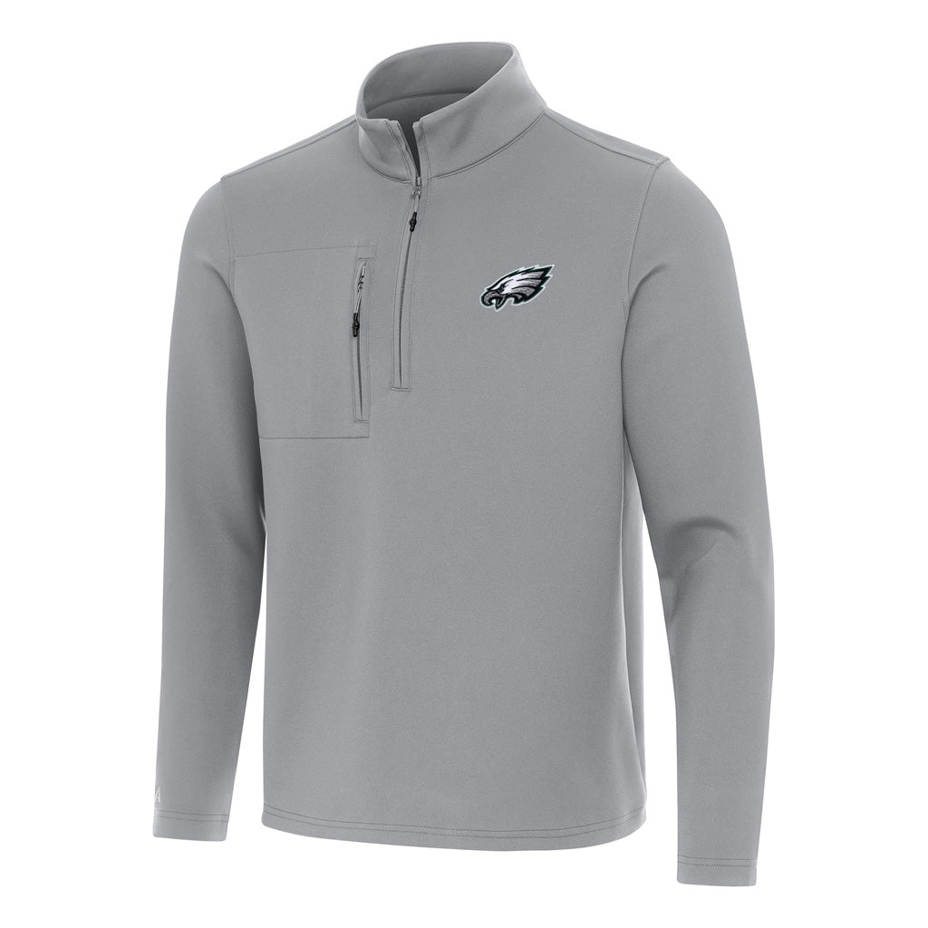 NFL Philadelphia Eagles Antigua Insider 1/4 Zip Pullover Jacket - Gray