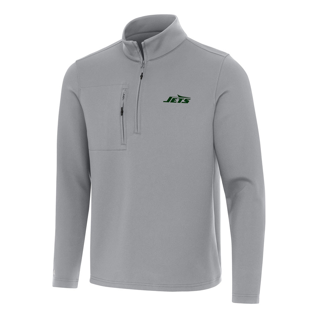 NFL New York Jets Antigua Insider 1/4 Zip Pullover Jacket - Gray