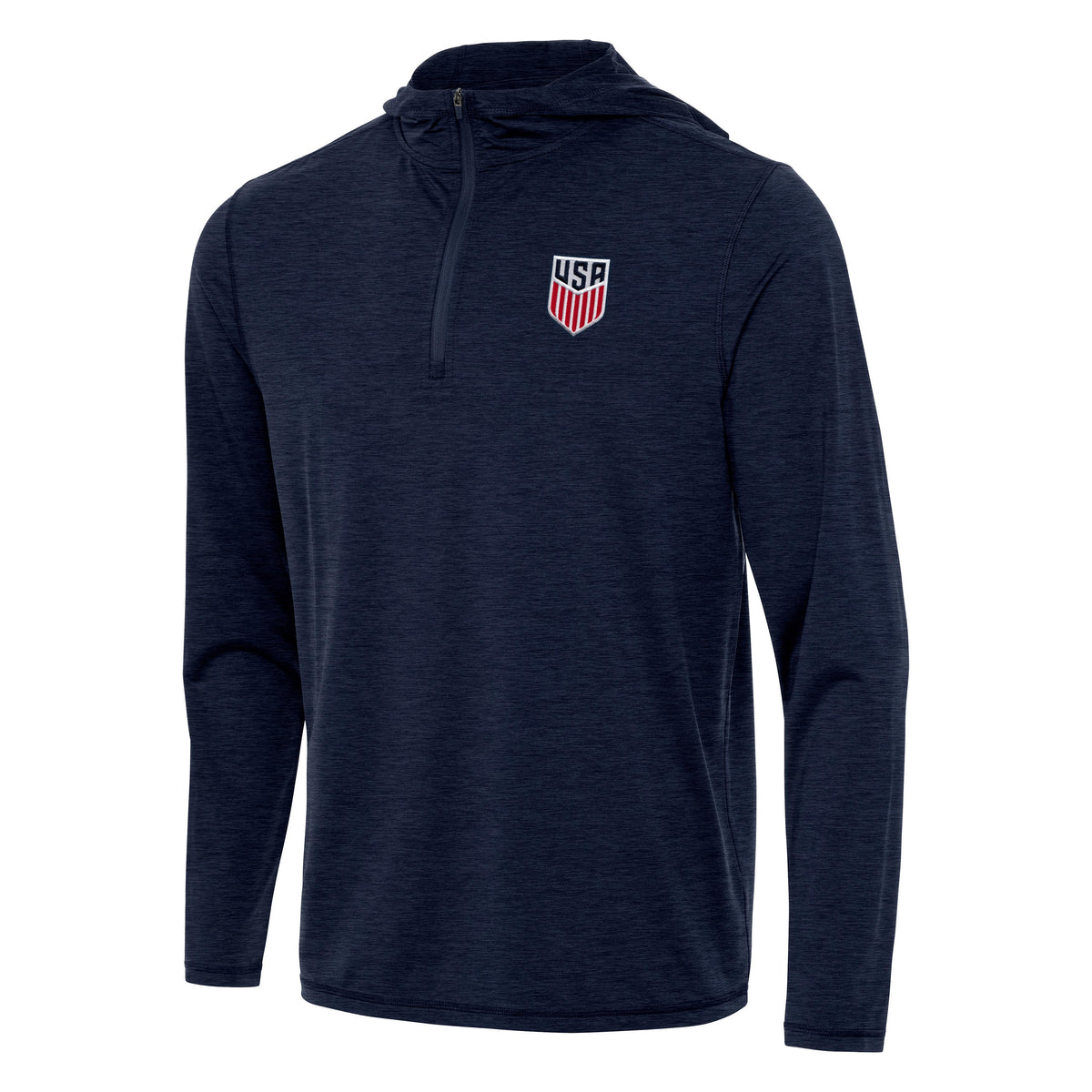 USMNT National Team Antigua Men's Tidy 1/4 Zip Pullover Hoodie - Navy