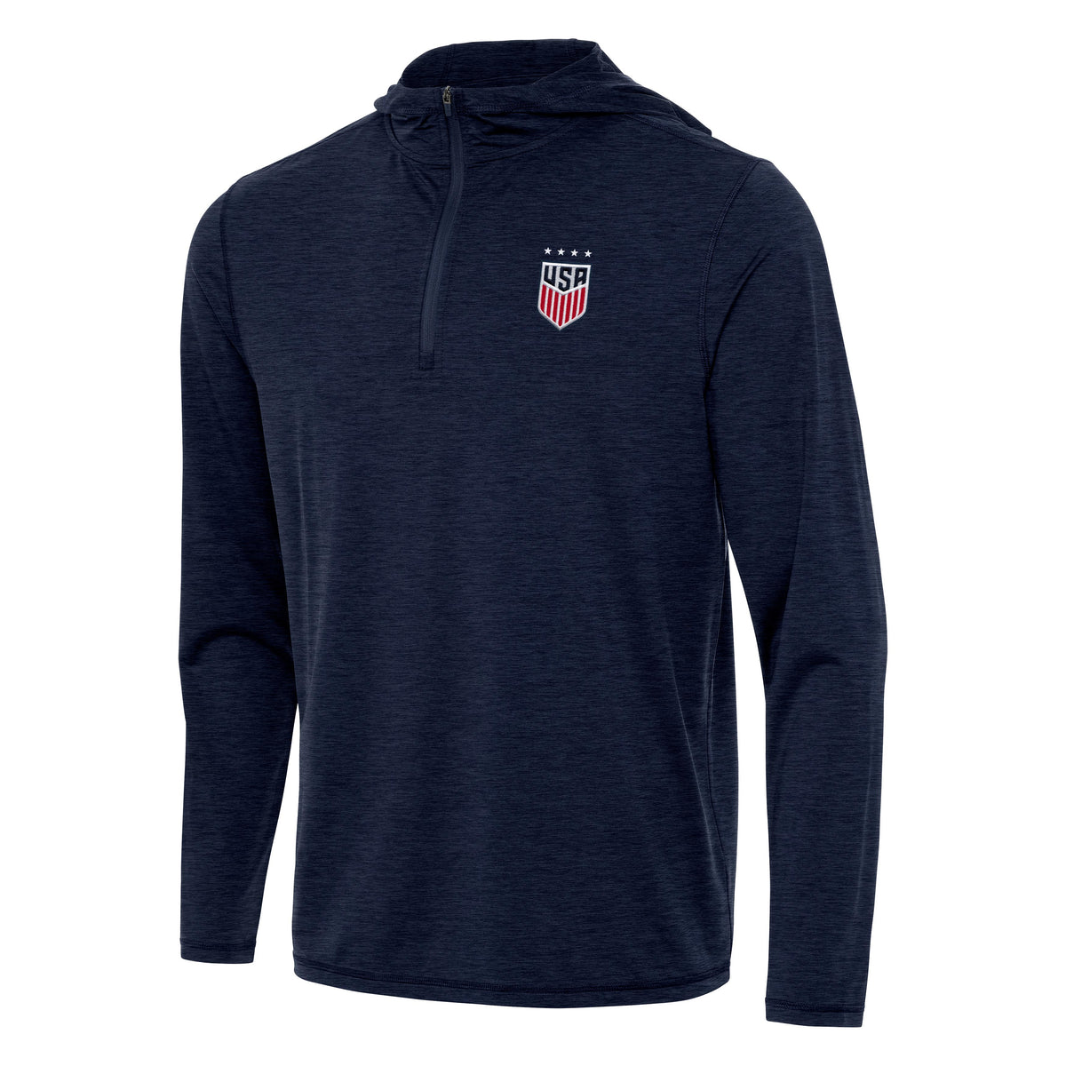 USWNT National Team Antigua Men's Tidy 1/4 Zip Pullover Hoodie - Navy