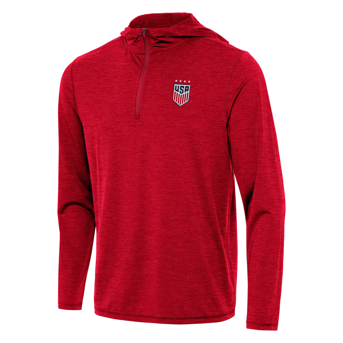 USWNT National Team Antigua Men's Tidy 1/4 Zip Pullover Hoodie - Red