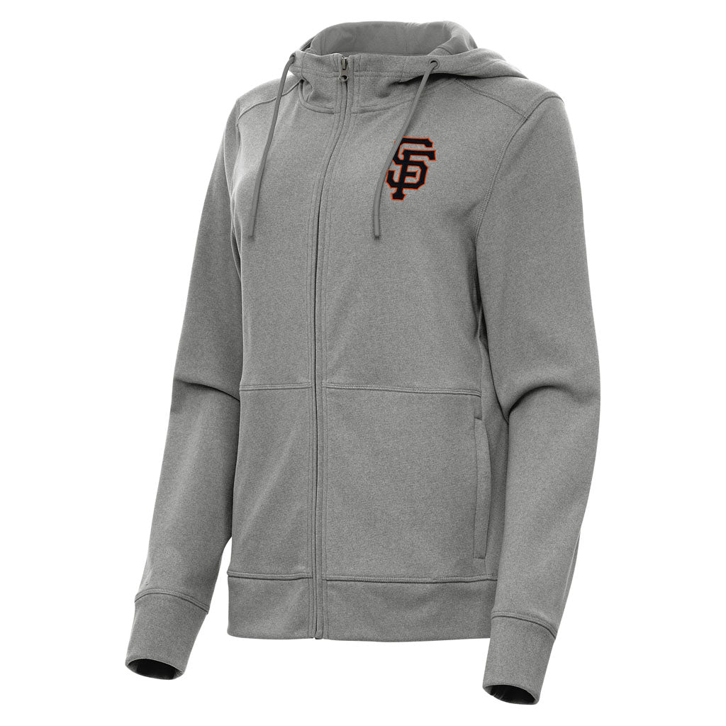MLB San Francisco Giants Women's Antigua Seeker Full Zip Hoodie - Heather black