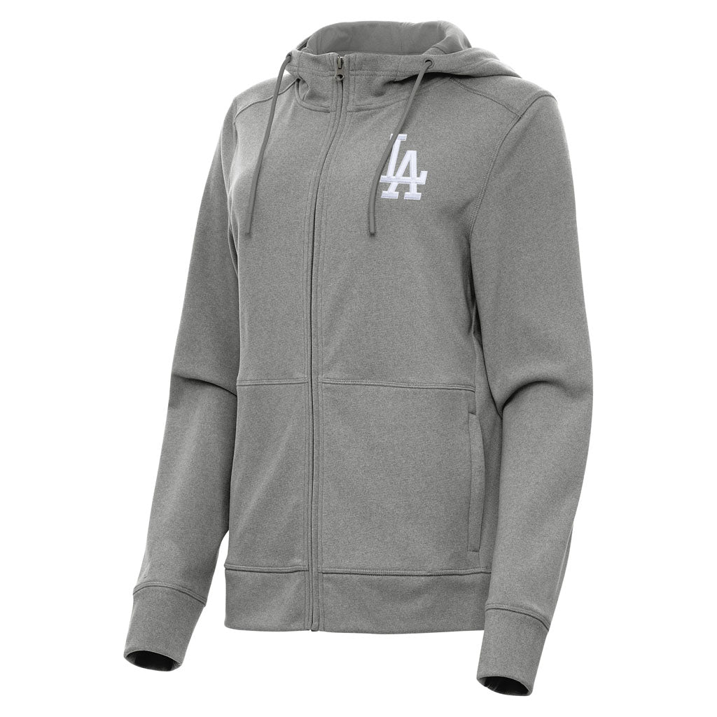 MLB Los Angeles Dodgers Women's Antigua Seeker Full Zip Hoodie - Heather black