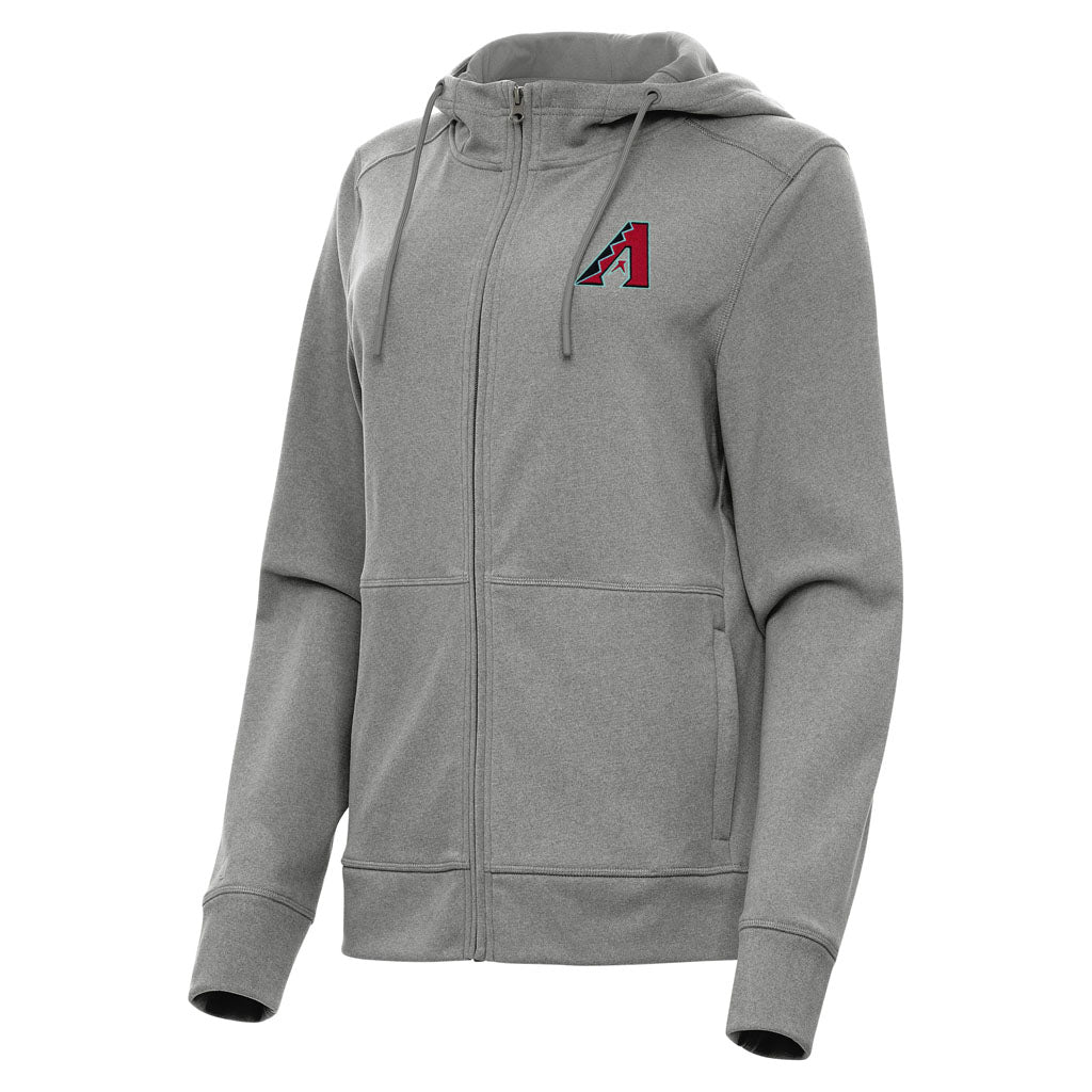 MLB Arizona Diamondbacks Women's Antigua Seeker Full Zip Hoodie - Heather black