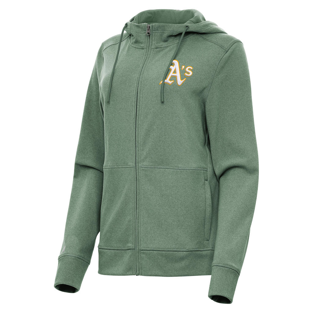 MLB Athletics Women's Antigua Seeker Full Zip Hoodie - Green
