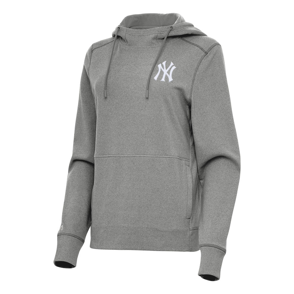 MLB New York Yankees Women's Antigua Justice Pullover Hoodie - Heather black