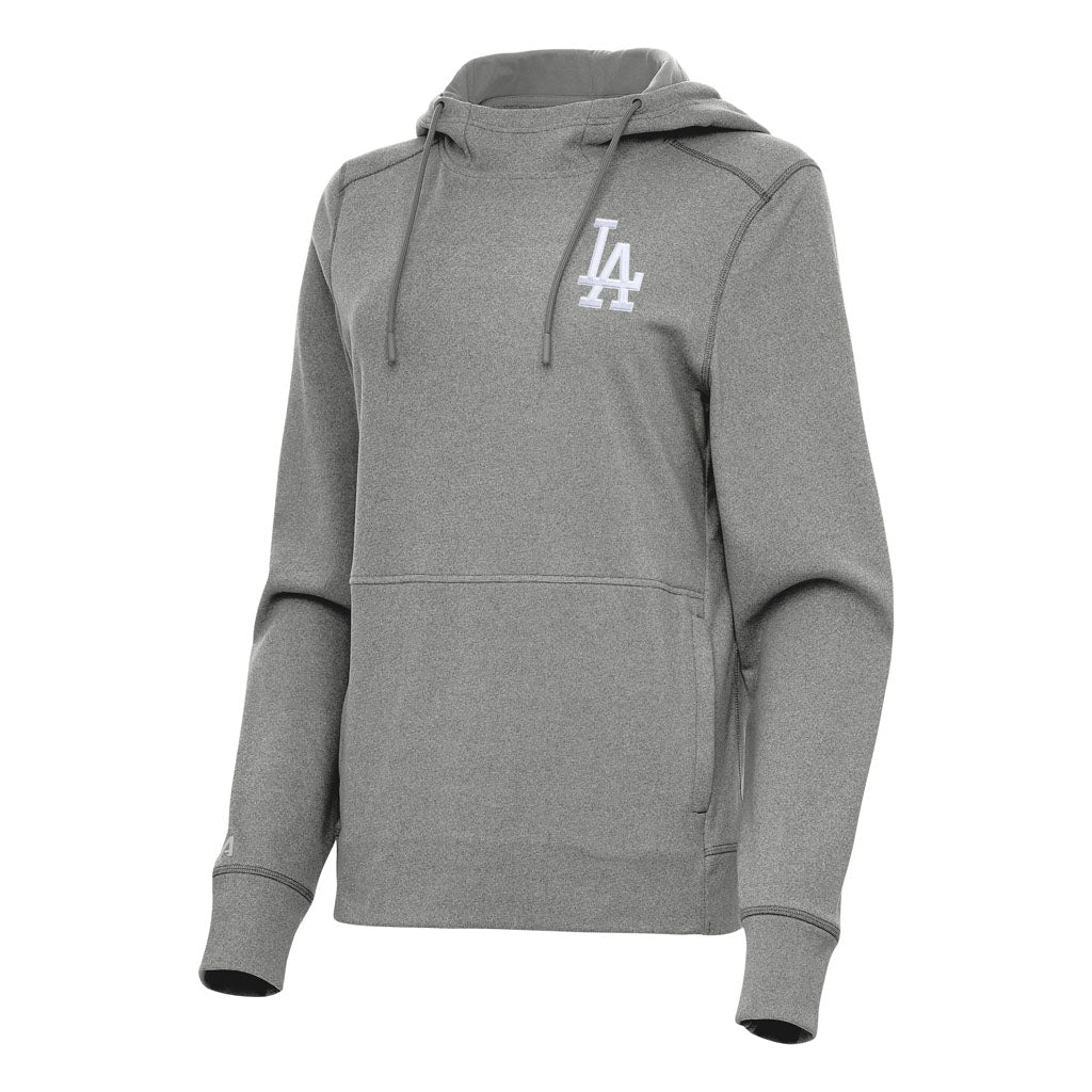 MLB Los Angeles Dodgers Women's Antigua Justice Pullover Hoodie - Heather black