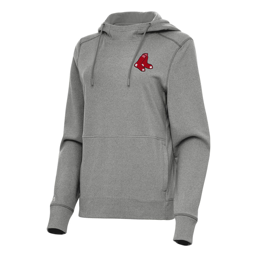 MLB Boston Red Sox Women's Antigua Justice Pullover Hoodie - Heather black