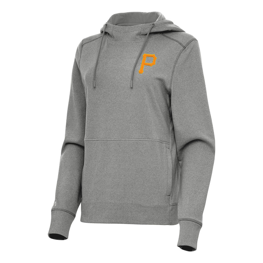 MLB Pittsburgh Pirates Women's Antigua Justice Pullover Hoodie - Heather black