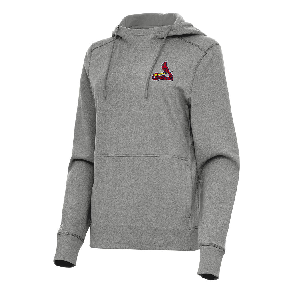MLB St. Louis Cardinals Women's Antigua Justice Pullover Hoodie - Heather black