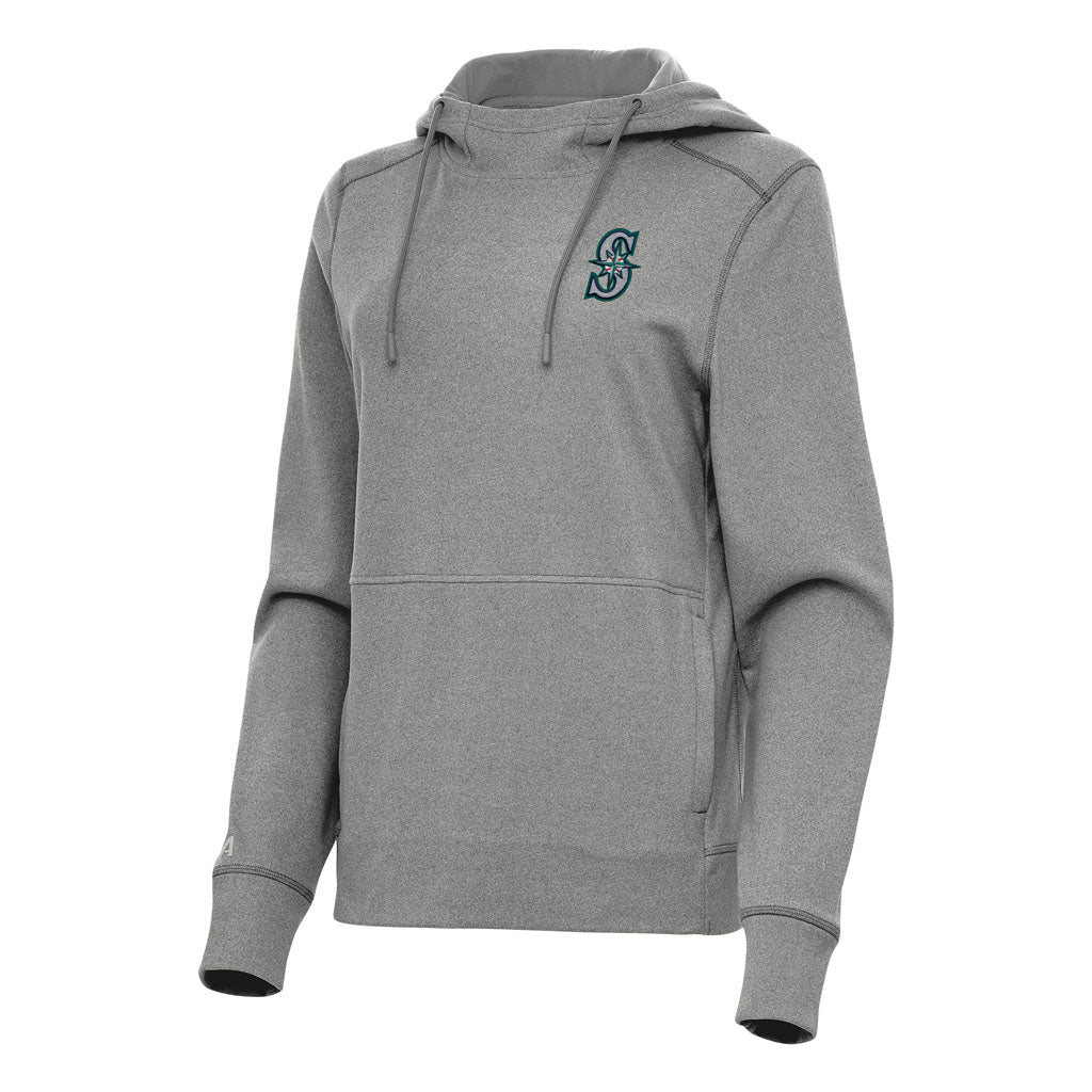 MLB Seattle Mariners Women's Antigua Justice Pullover Hoodie - Heather black