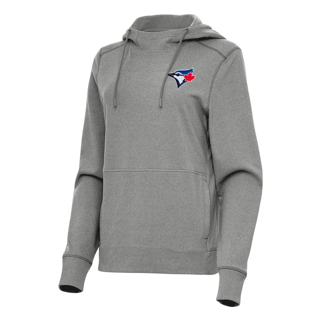MLB Toronto Blue Jays Women's Antigua Justice Pullover Hoodie - Heather black