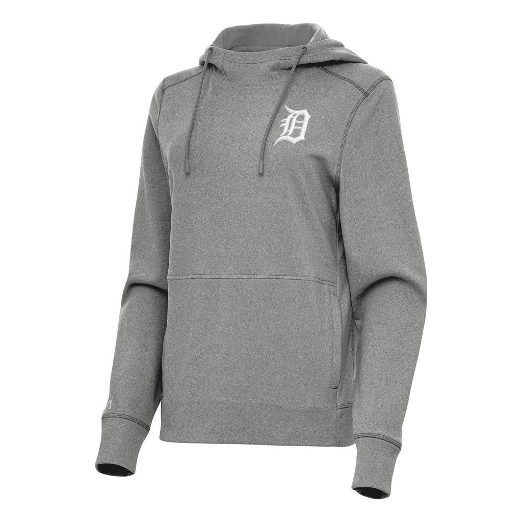 MLB Detroit Tigers Women's Antigua Justice Pullover Hoodie - Heather black