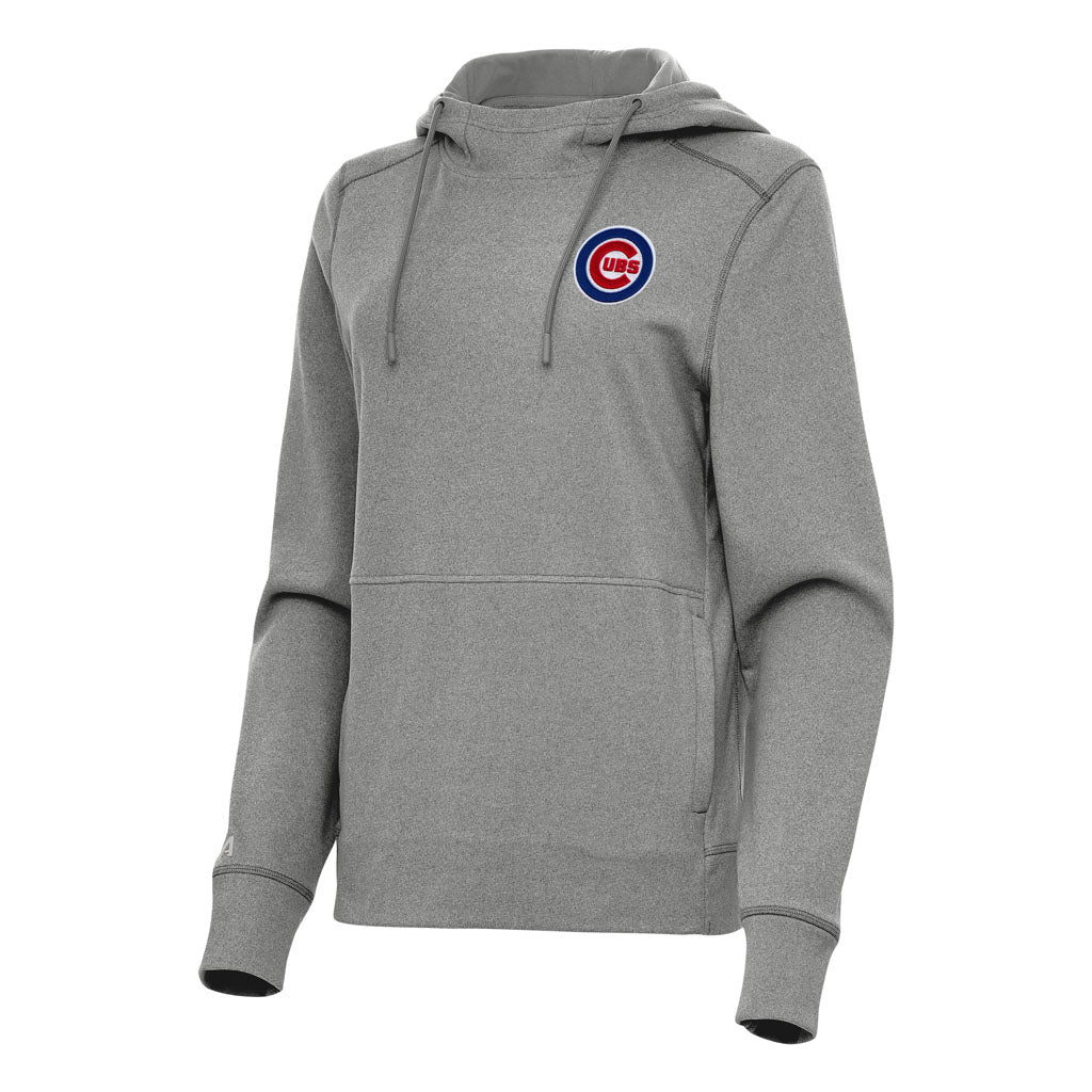 MLB Chicago Cubs Women's Antigua Justice Pullover Hoodie - Heather black
