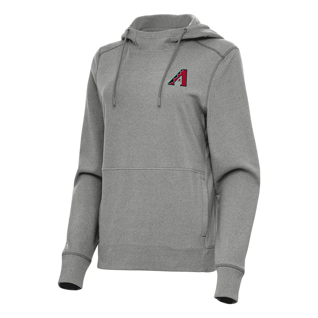 MLB Arizona Diamondbacks Women's Antigua Justice Pullover Hoodie - Heather black