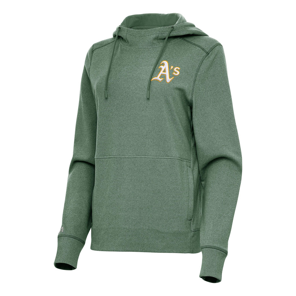 MLB Athletics Women's Antigua Justice Pullover Hoodie - Green