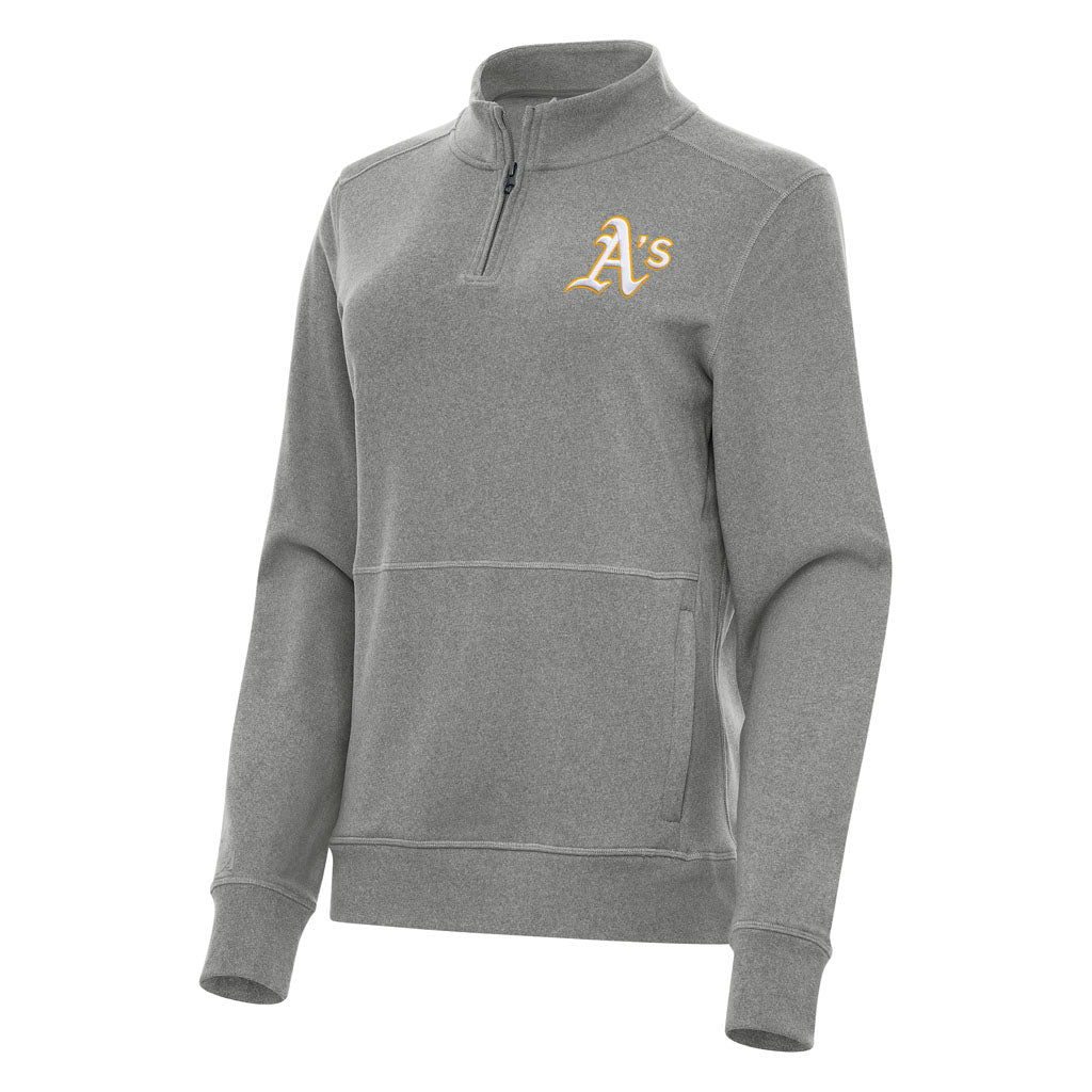 MLB Athletics Women's Antigua Crush 1/4 Zip Pullover Jacket