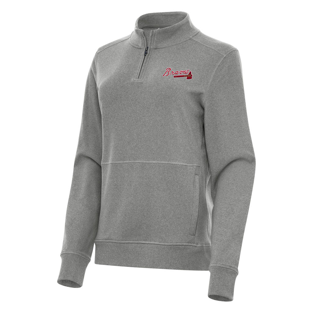 MLB Atlanta Braves Women's Antigua Crush 1/4 Zip Pullover Jacket