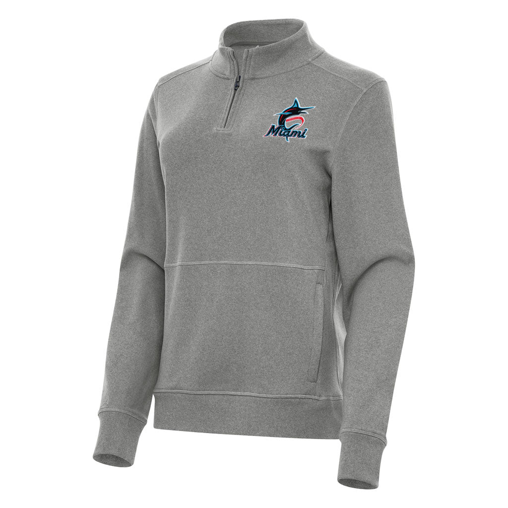 MLB Miami Marlins Women's Antigua Crush 1/4 Zip Pullover Jacket
