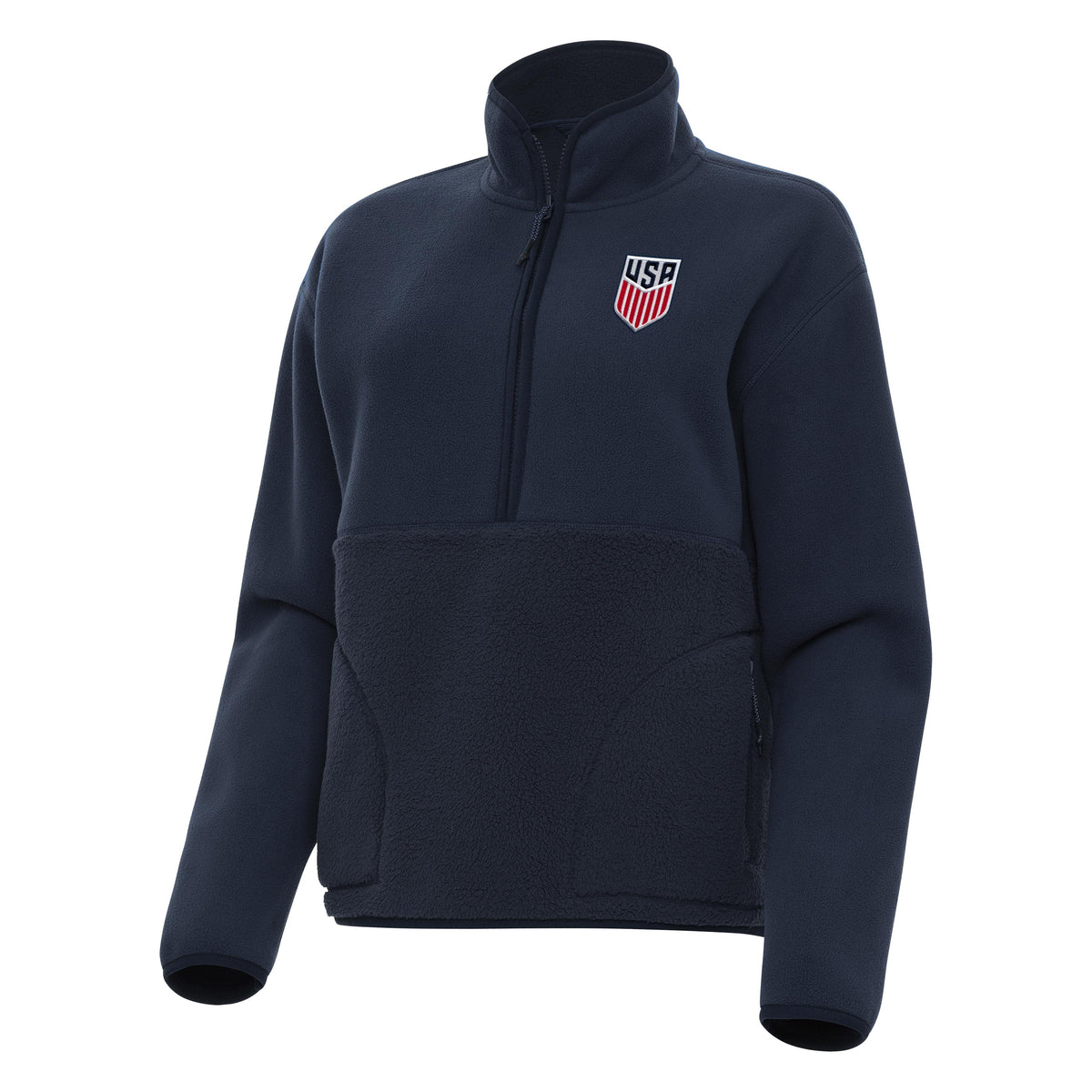 USMNT National Team Antigua Women's Figure 1/2 Zip Pullover - Navy
