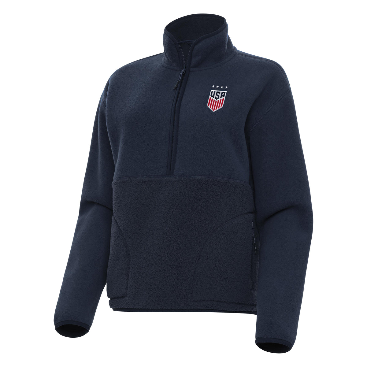 USWNT National Team Antigua Women's Figure 1/2 Zip Pullover - Navy