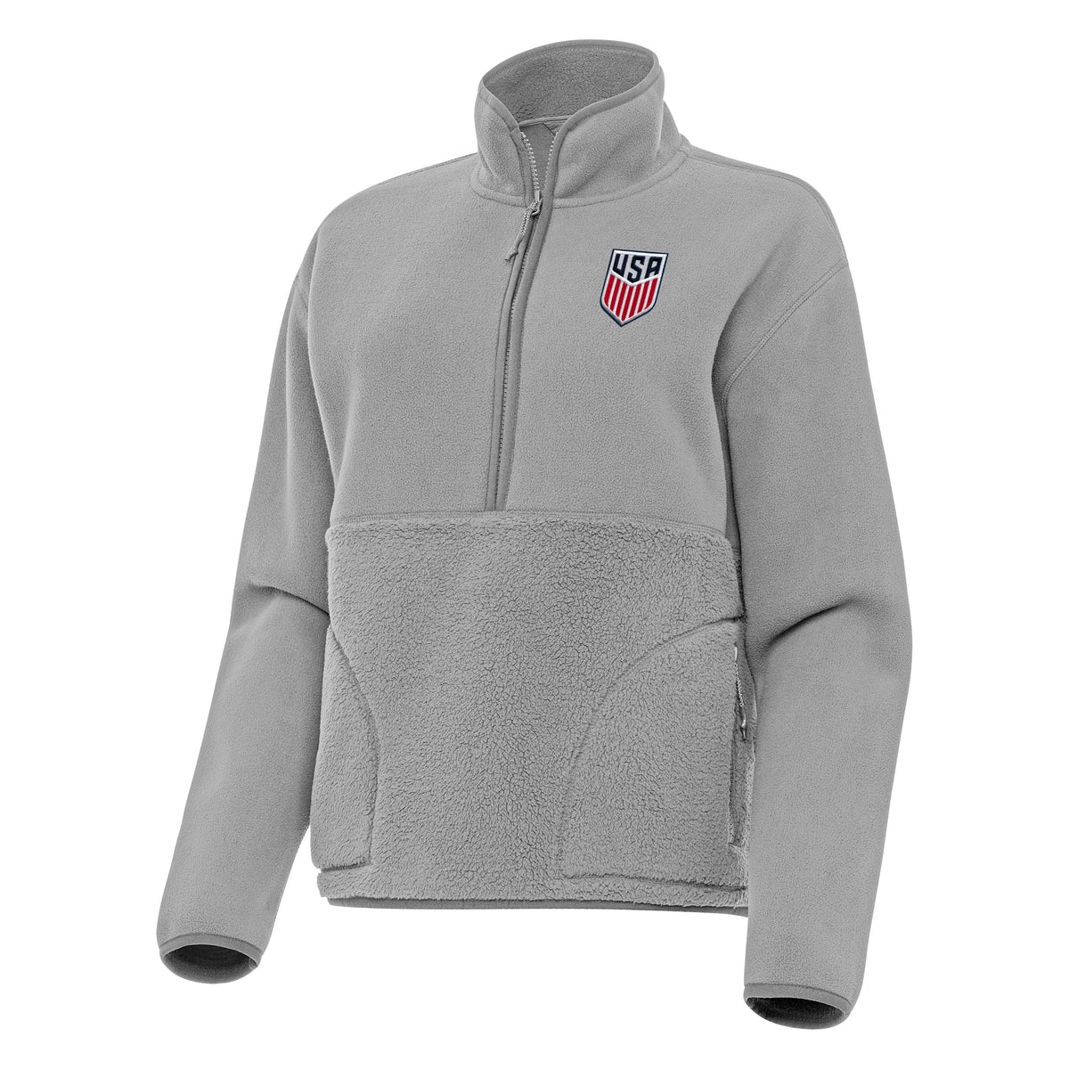 USMNT National Team Antigua Women's Figure 1/2 Zip Pullover - Gray