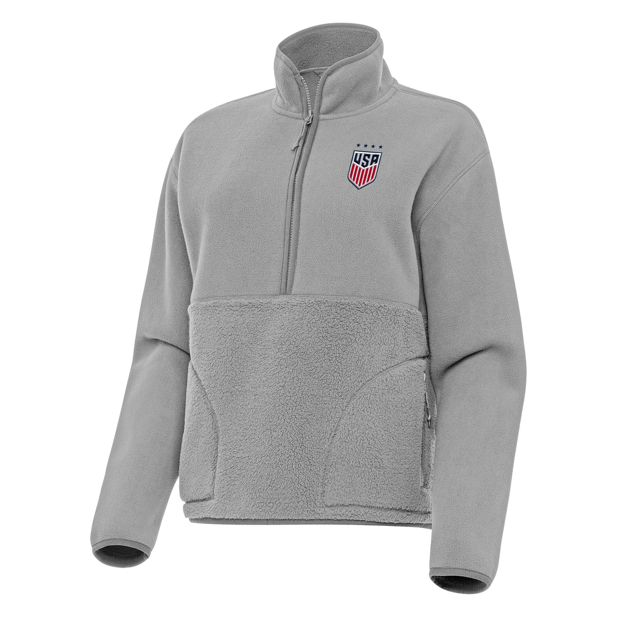 USWNT National Team Antigua Women's Figure 1/2 Zip Pullover - Gray