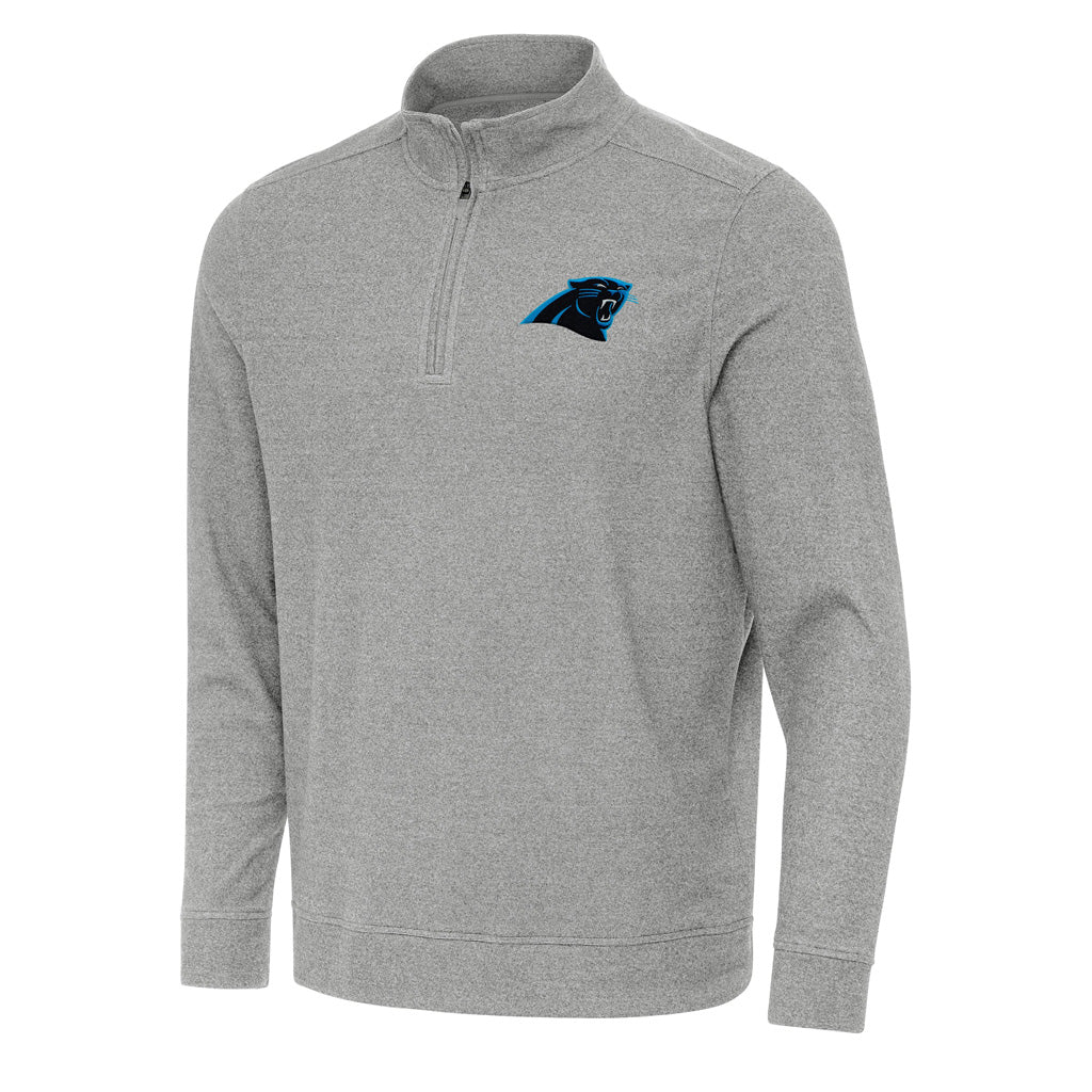 NFL Carolina Panthers Antigua Subtle 1/4 Zip Pullover Jacket - Heather gray