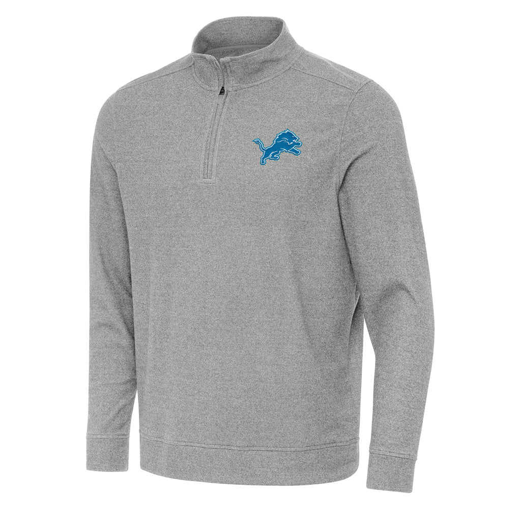 NFL Detroit Lions Antigua Subtle 1/4 Zip Pullover Jacket - Heather gray