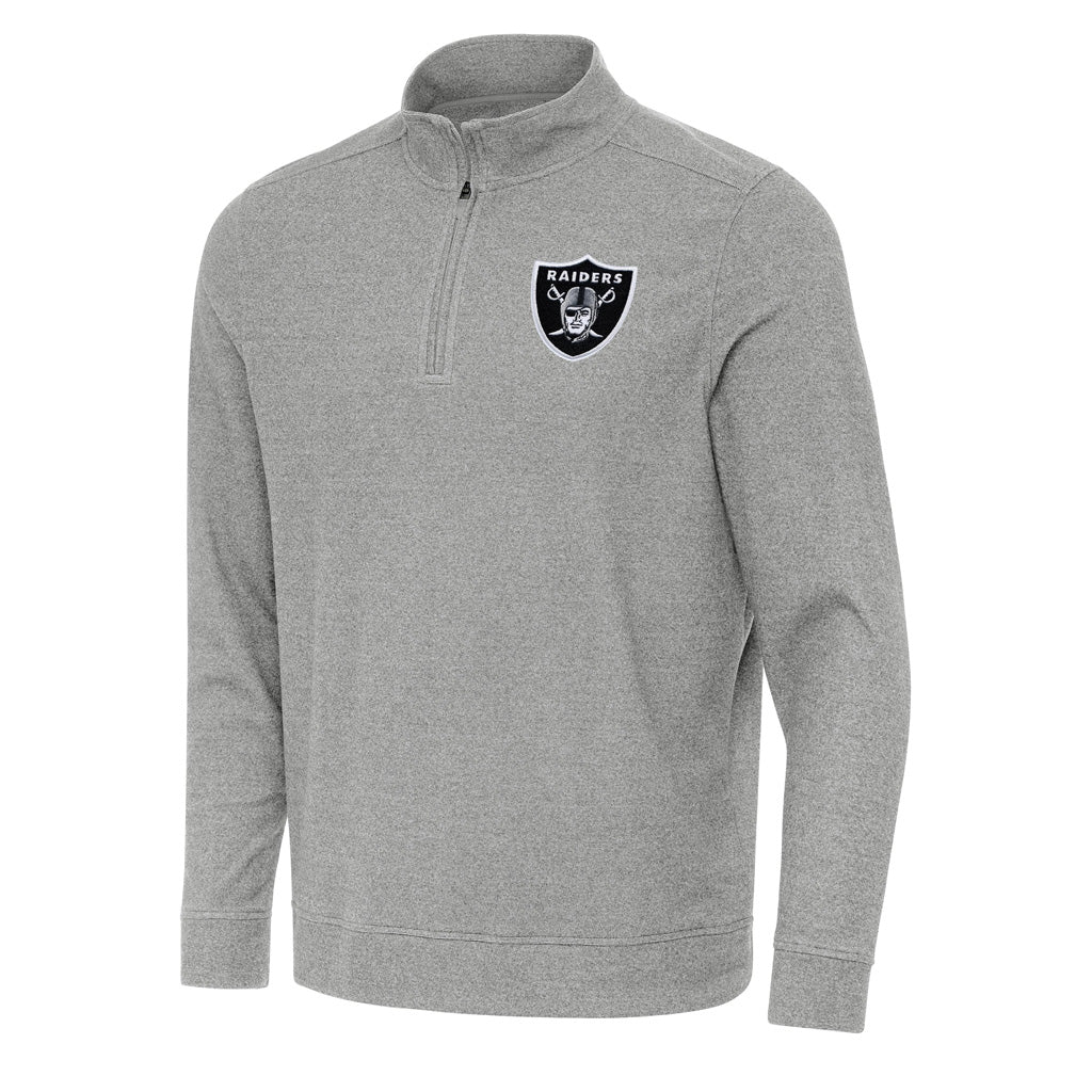 NFL Las Vegas Raiders Antigua Subtle 1/4 Zip Pullover Jacket - Heather gray