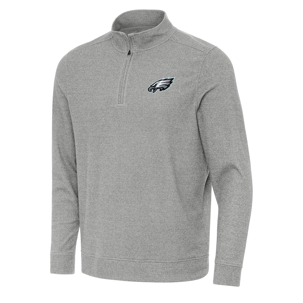 NFL Philadelphia Eagles Antigua Subtle 1/4 Zip Pullover Jacket - Heather gray