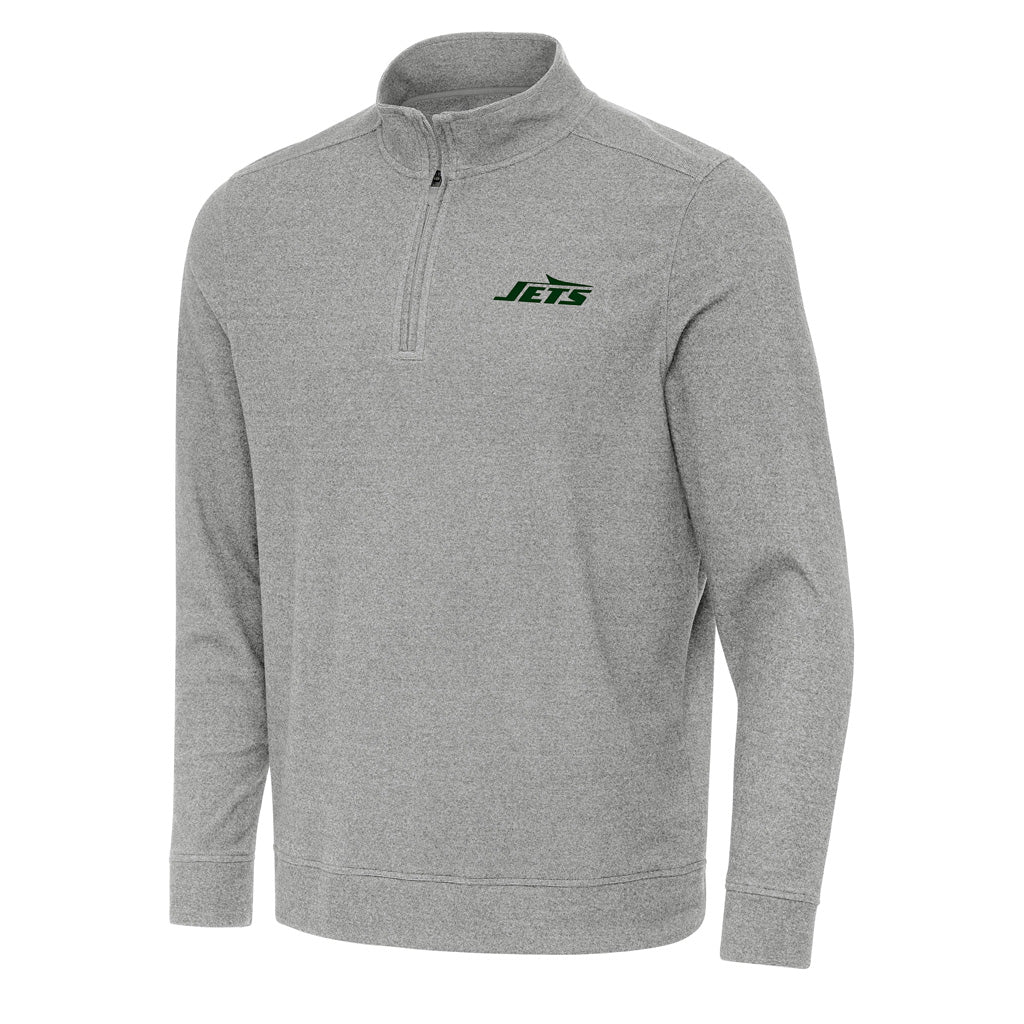 NFL New York Jets Antigua Subtle 1/4 Zip Pullover Jacket - Heather gray