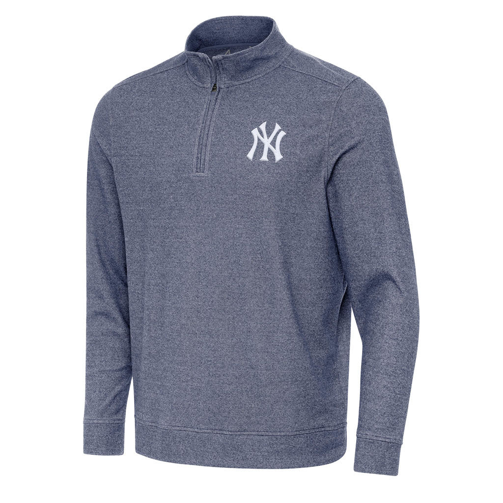 MLB New York Yankees Antigua Subtle 1/4 Zip Pullover Jacket - Navy