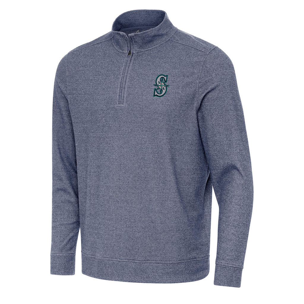 MLB Seattle Mariners Antigua Subtle 1/4 Zip Pullover Jacket - Navy