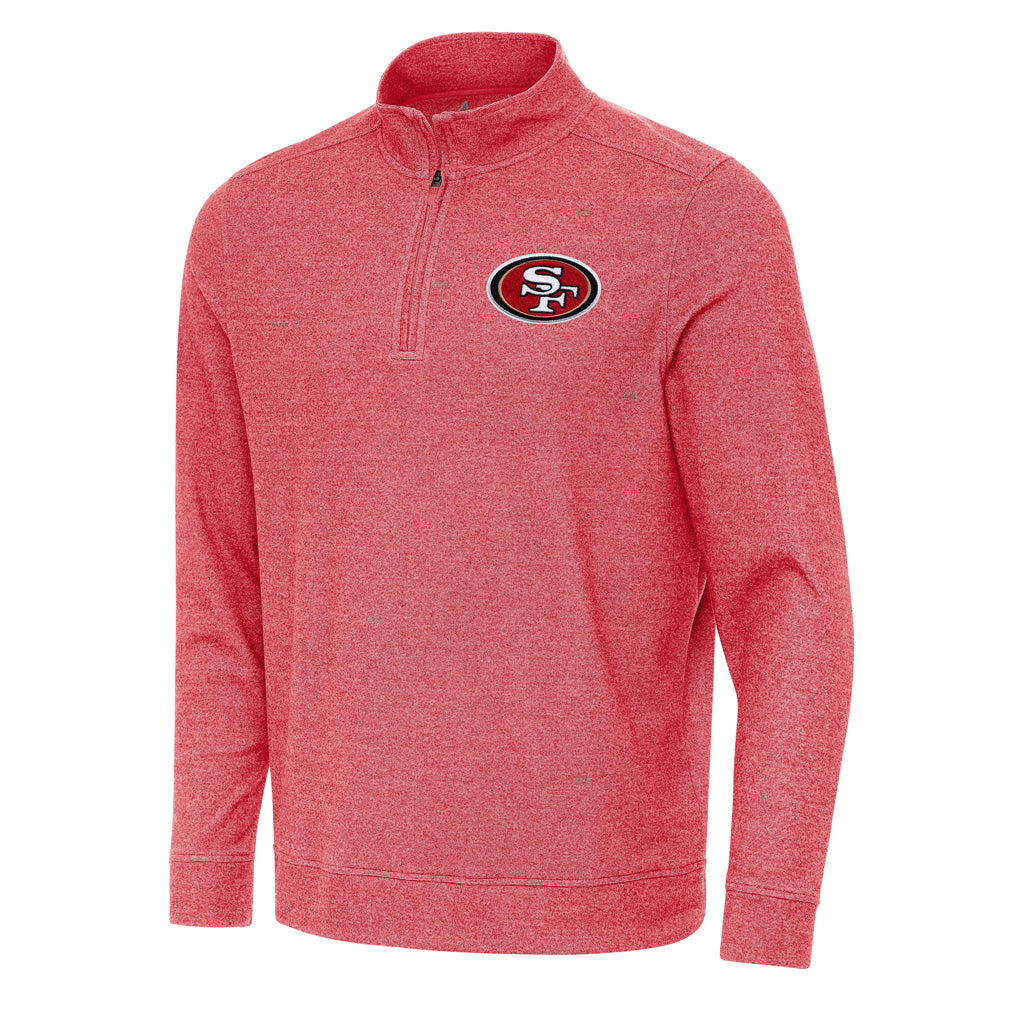 NFL San Francisco 49ers Antigua Subtle 1/4 Zip Pullover Jacket - Red