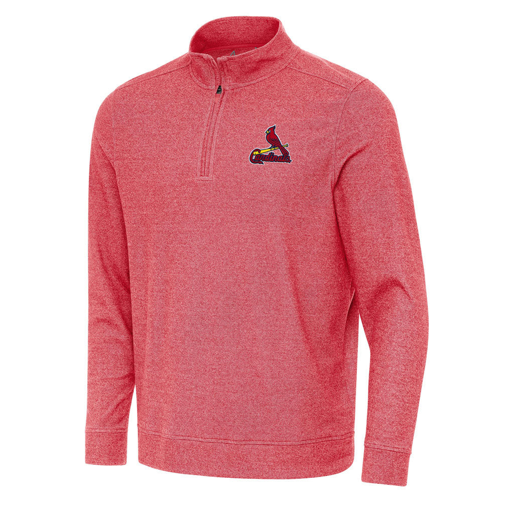 MLB St. Louis Cardinals Antigua Subtle 1/4 Zip Pullover Jacket - Red