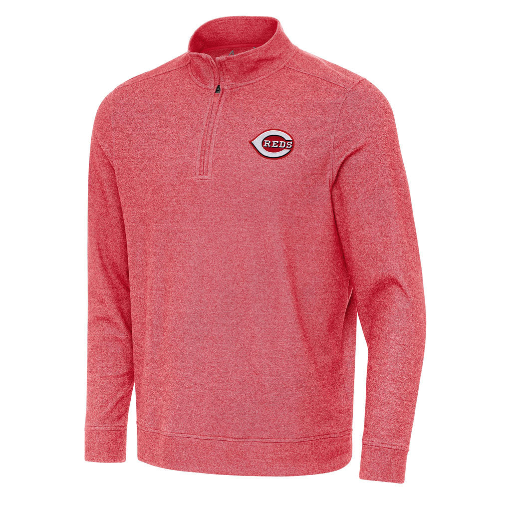 MLB Cincinnati Reds Antigua Subtle 1/4 Zip Pullover Jacket - Red