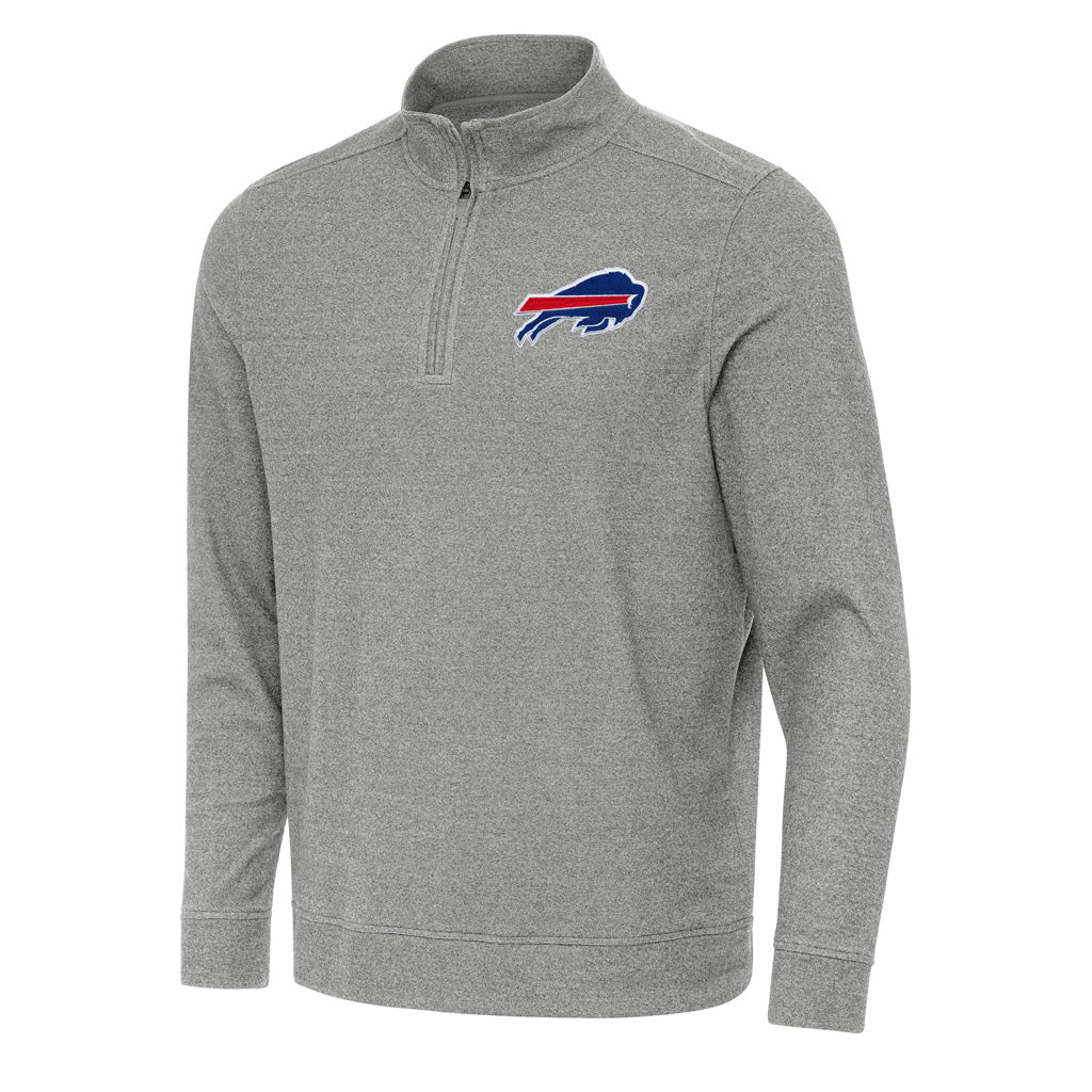 NFL Buffalo Bills Antigua Subtle 1/4 Zip Pullover Jacket - Heather black