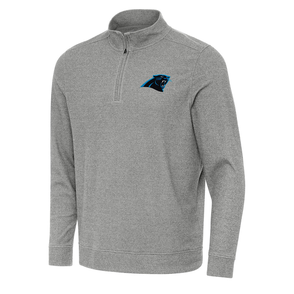 NFL Carolina Panthers Antigua Subtle 1/4 Zip Pullover Jacket - Heather black