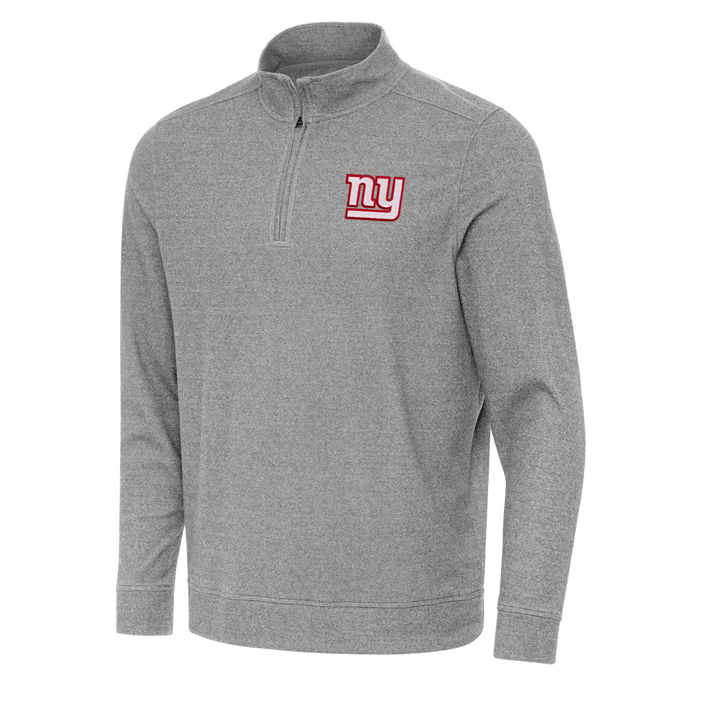 NFL New York Giants Antigua Subtle 1/4 Zip Pullover Jacket - Heather black